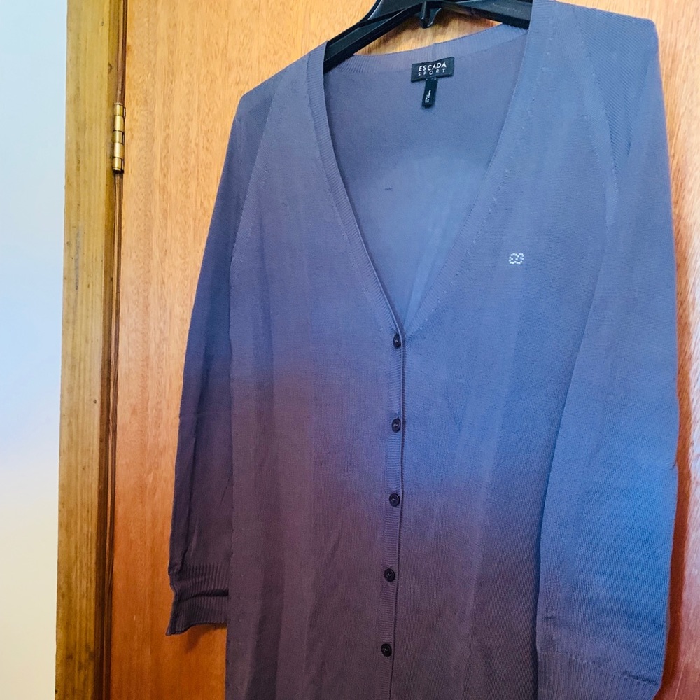 Escada Sport Dark Gray Long Cardigan sz. ?medium